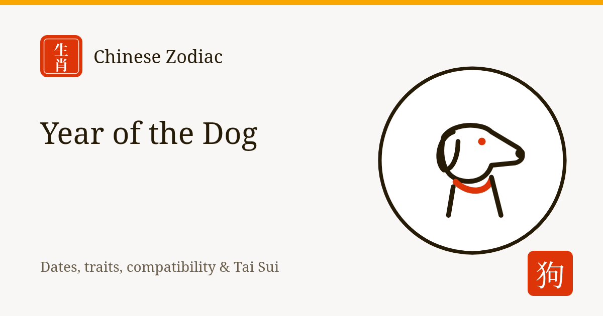 Year of the Dog: Dog Zodiac Years, Dates, Traits and Compatibility Year of the Dog: Dog Zodiac Years, Dates, Traits and Compatibility