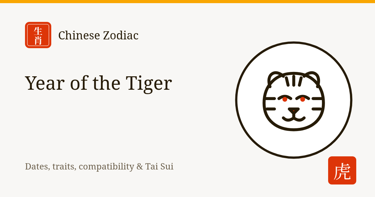 Year of the Tiger: Tiger Zodiac Years, Dates, Traits and Compatibility